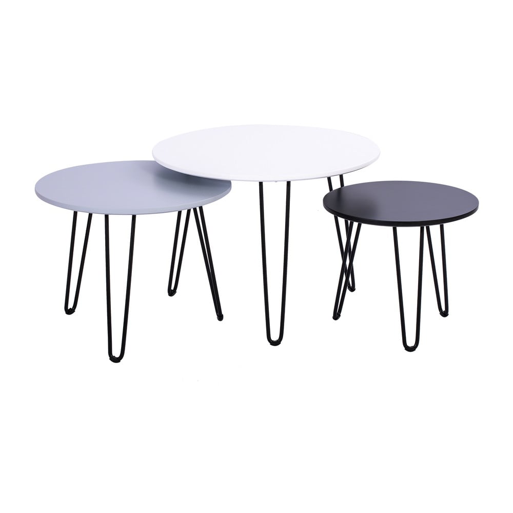 Sada 3 odkládacích stolků Bonami Selection Fabio White Sada 3 odkládacích stolků Bonami Selection Fabio White