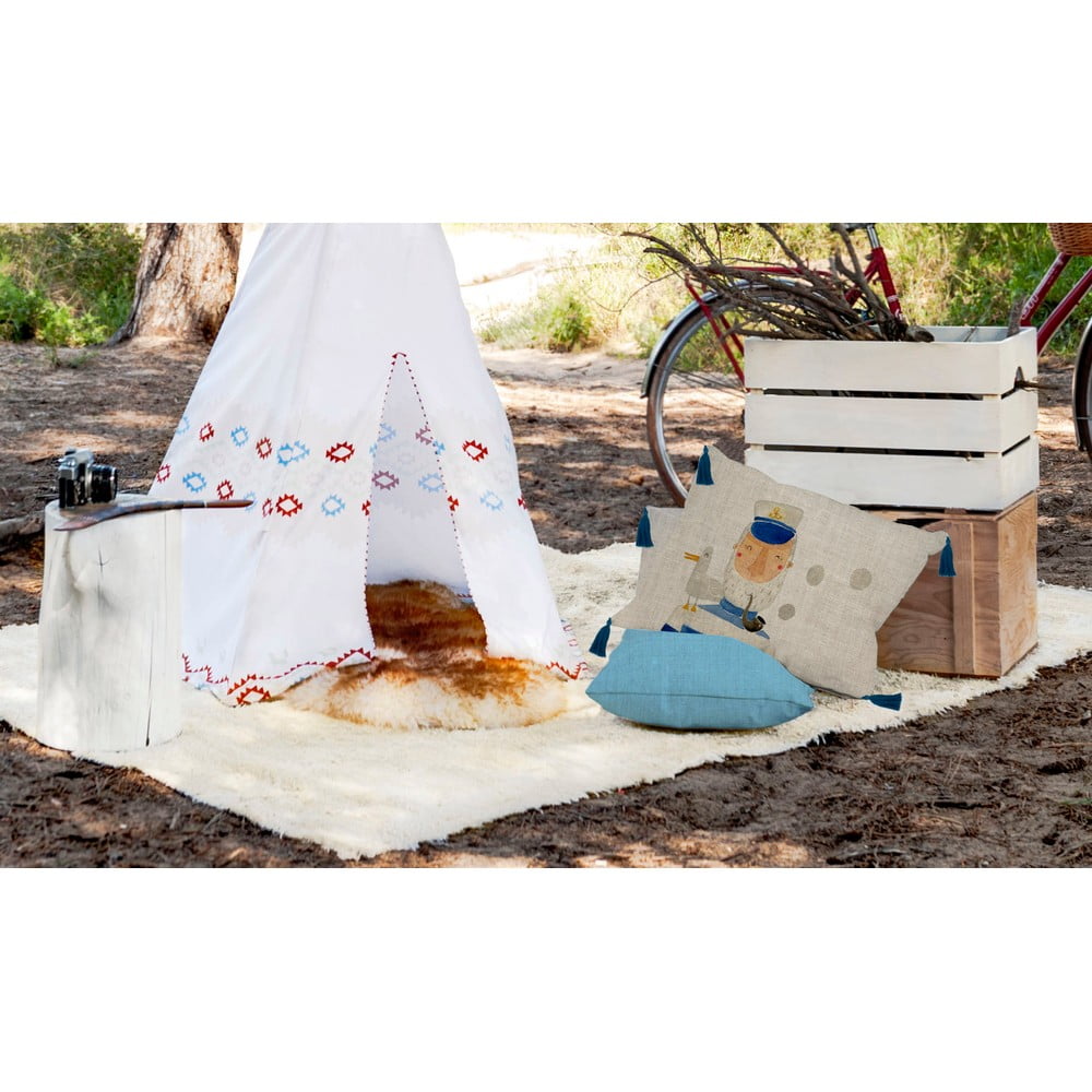 Béžový polštář s příměsí lnu Little Nice Things Captain, 50 x 35 cm - Obrázek 2