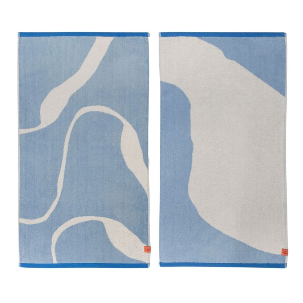 Bílo-modré ručníky v sadě 2 ks z Bio bavlny 50×90 cm Nova Arte – Mette Ditmer Denmark Bílo-modré ručníky v sadě 2 ks z Bio bavlny 50×90 cm Nova Arte – Mette Ditmer Denmark