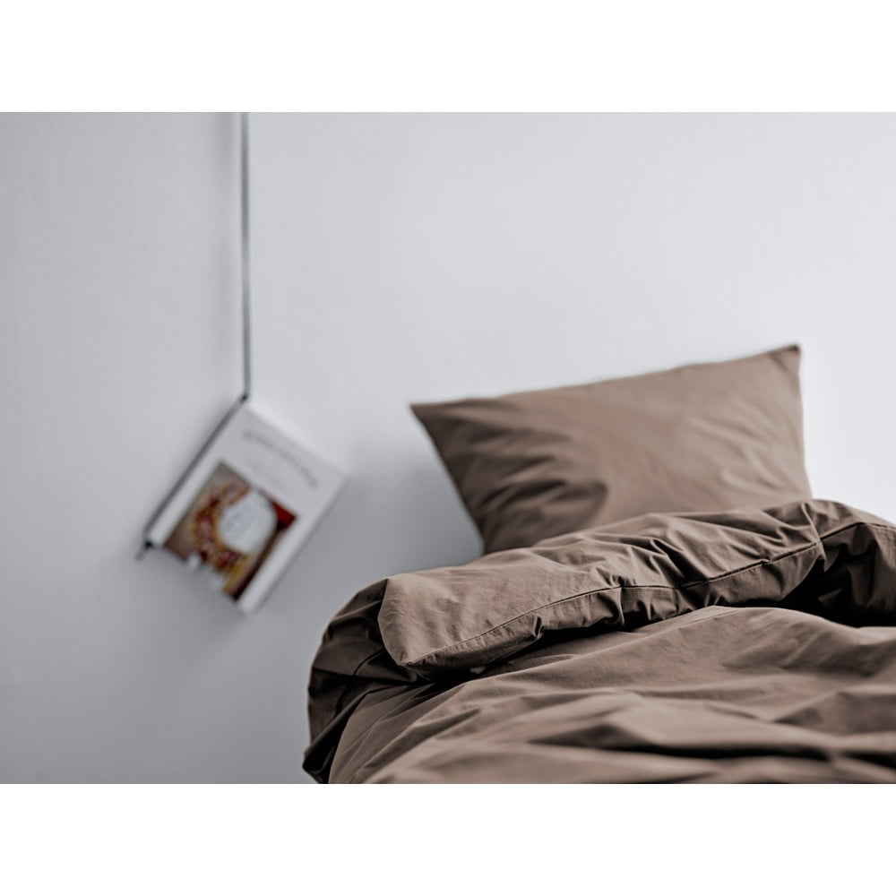 Hnědé prodloužené povlečení na dvoulůžko z bavlněného perkálu 200x220 cm Crisp – Södahl - Obrázek 2