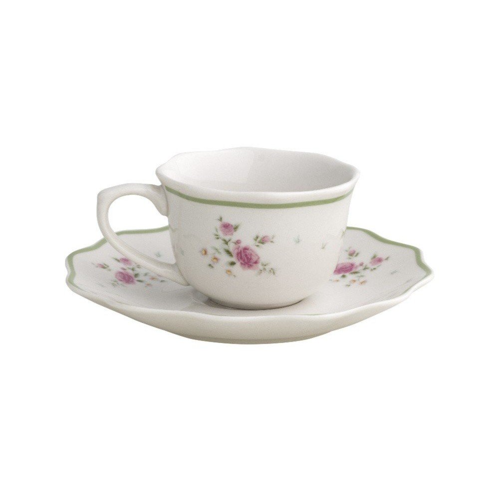 Bílé porcelánové šálky v sadě 2 ks na espresso 90 ml Nonna Rosa – Brandani Bílé porcelánové šálky v sadě 2 ks na espresso 90 ml Nonna Rosa – Brandani