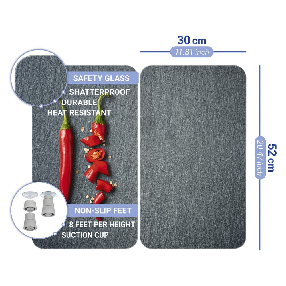 Sada 2 skleněných krytů na sporák Wenko Cayenne, 52 x 30 cm - Obrázek 2