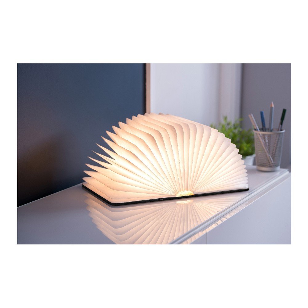 Černá LED stolní lampa s textilním stínidlem (výška 2,5 cm) Booklight – Gingko - Obrázek 2