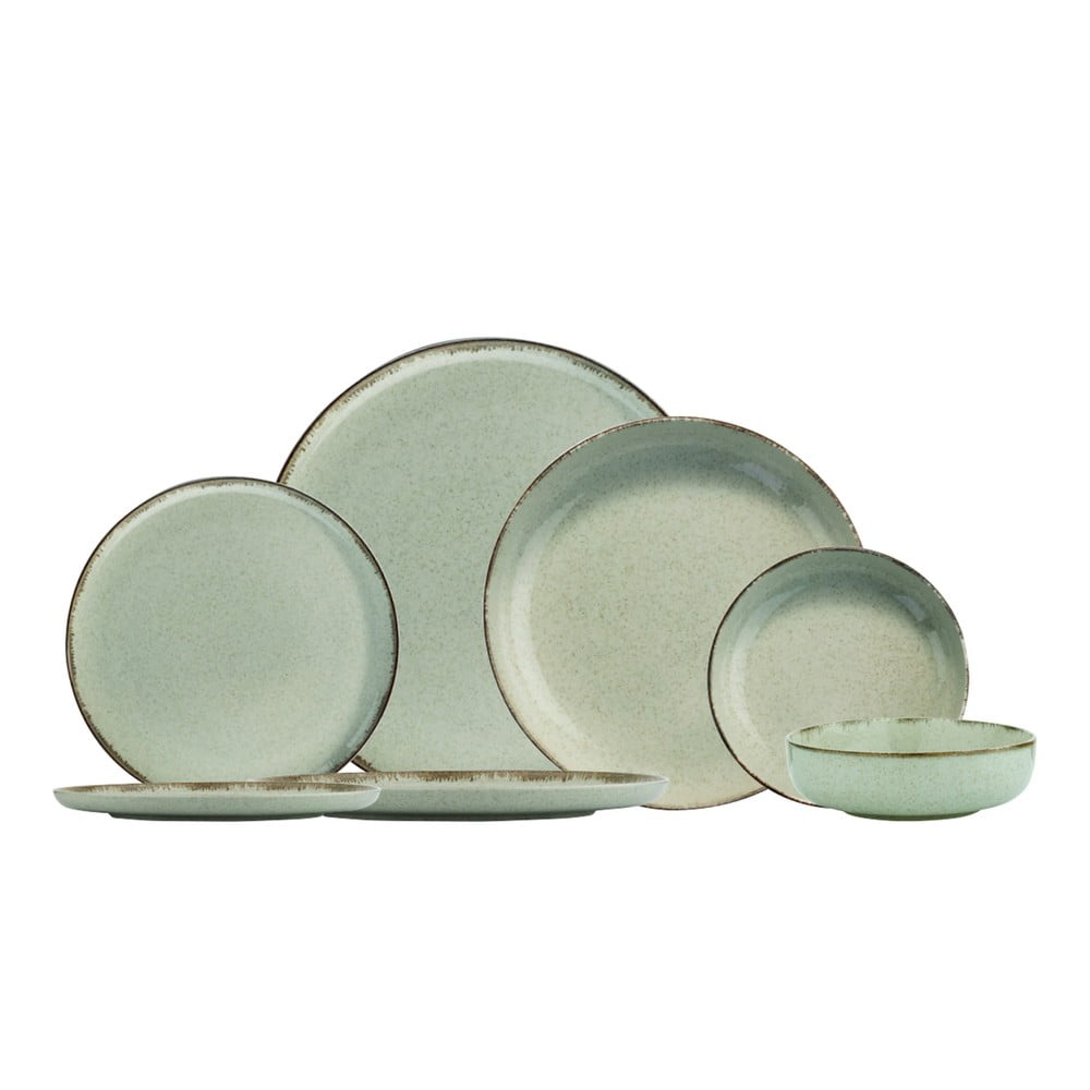 24dílná sada zeleného porcelánového nádobí Kütahya Porselen Pearl 24dílná sada zeleného porcelánového nádobí Kütahya Porselen Pearl