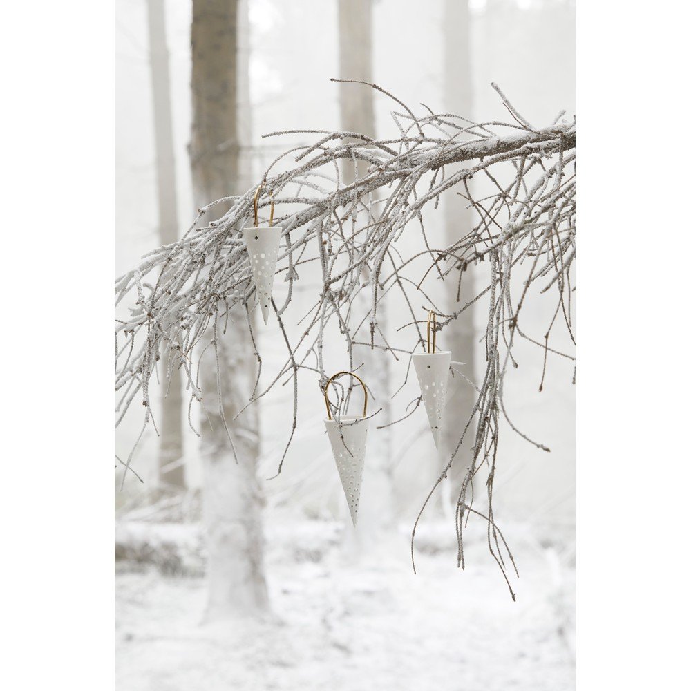 Bílá keramická závěsná dekorace Kähler Design Cone, výška 14,5 cm - Obrázek 2