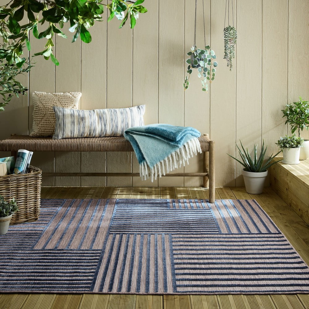 Tmavě modrý vnitřní a venkovní koberec 120x170 cm Vigo Blocks – Flair Rugs - Obrázek 2