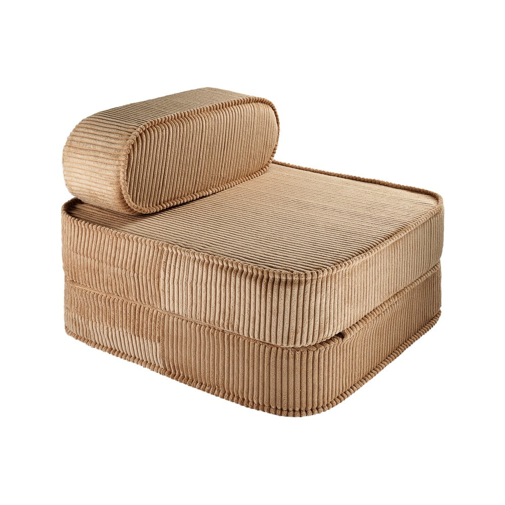 Hnědé manšestrové dětské křesílko Flip – Wigiwama Hnědé manšestrové dětské křesílko Flip – Wigiwama