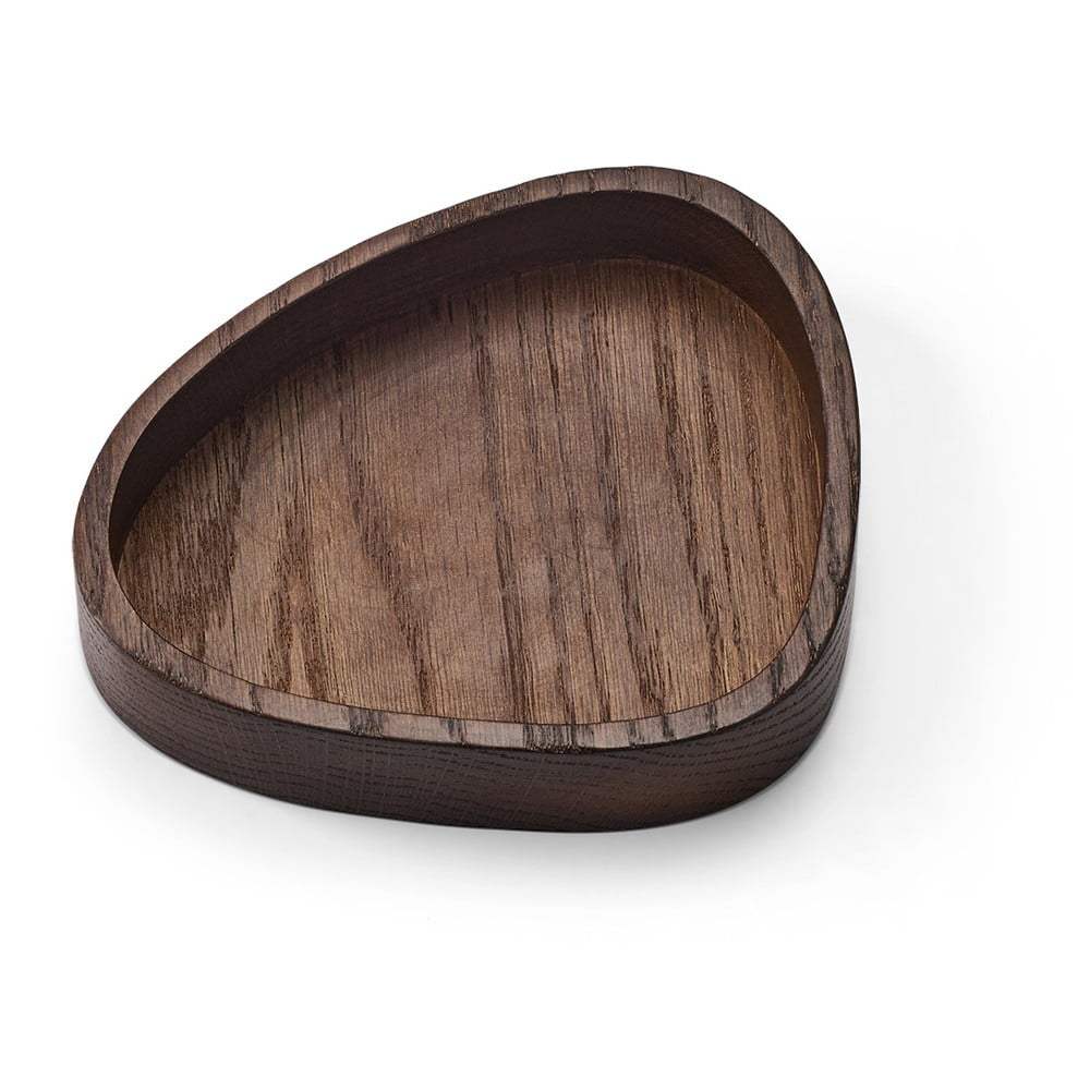 Hnědý dekorativní dřevěný úložný box 14x12,5x3 cm Curve S – LIND DNA - Obrázek 2