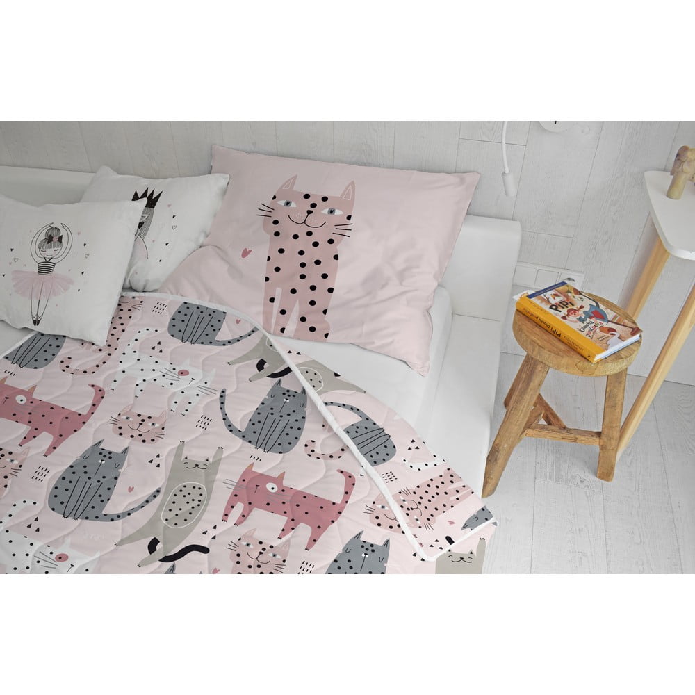 Prošívaná deka a povlak na polštář v sadě z bavlněného saténu 140x200 cm – Butter Kings - Obrázek 2