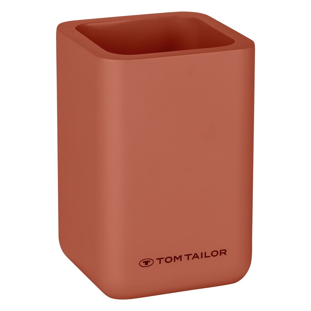 Oranžový kelímek na zubní kartáčky z polyresinu Tom Tailor T-Rounded – Wenko Oranžový kelímek na zubní kartáčky z polyresinu Tom Tailor T-Rounded – Wenko