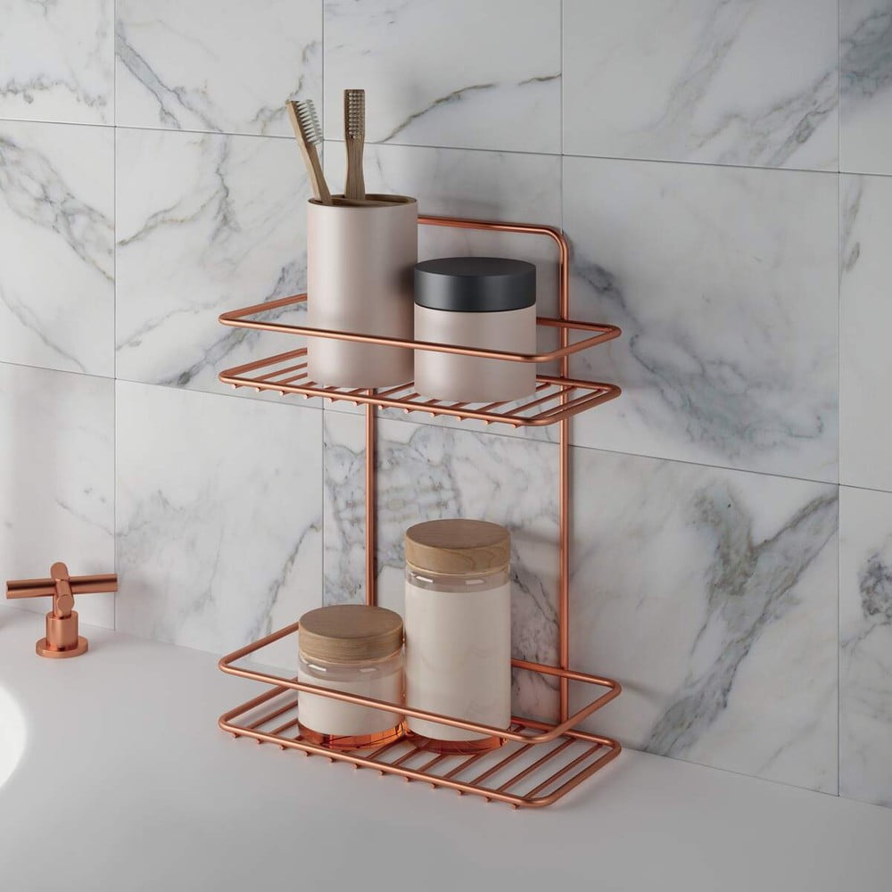 Koupelnová polička se dvěmi patry Metaltex Copper - Obrázek 2