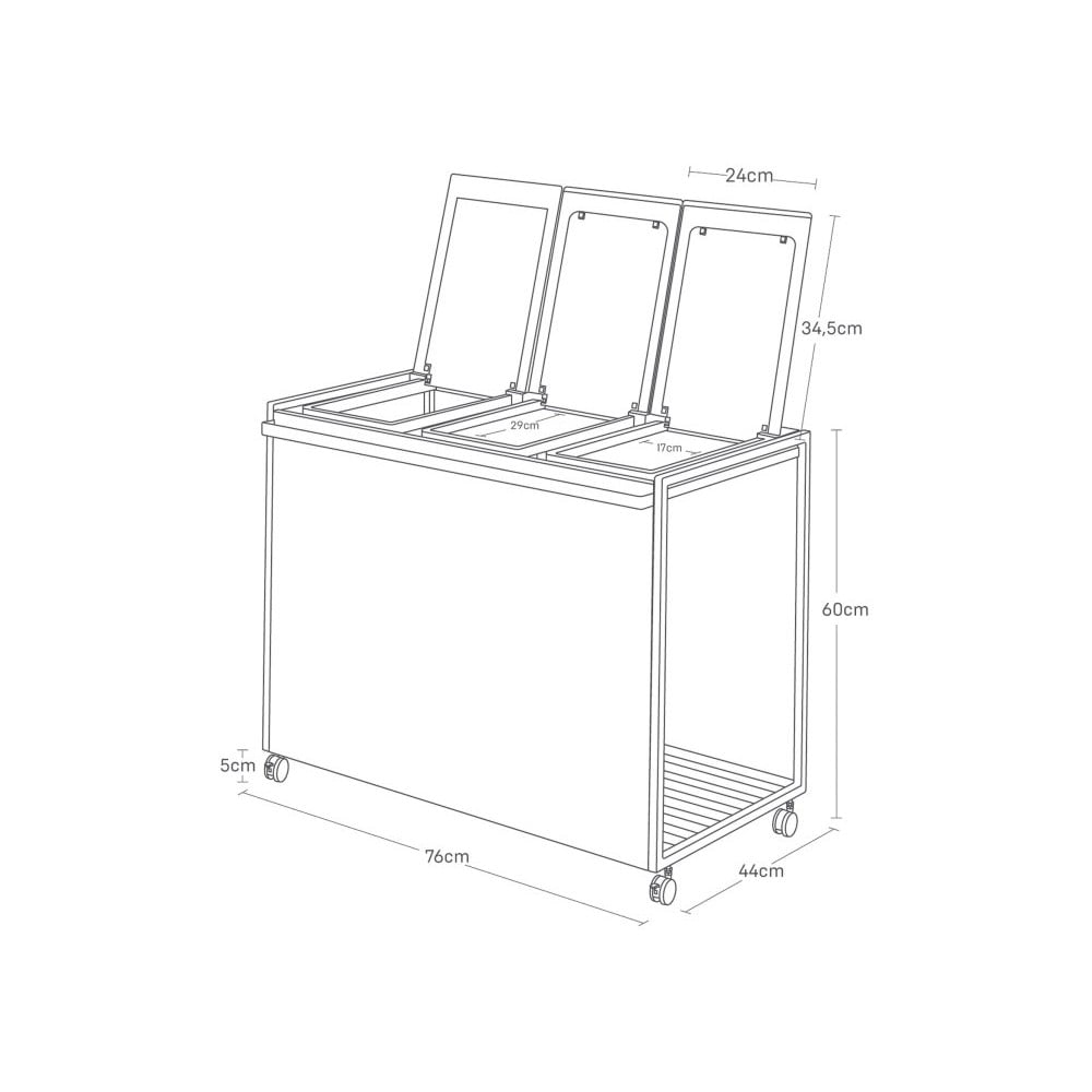 Černý kovový odpadkový koš na tříděný odpad Tower – YAMAZAKI - Obrázek 2