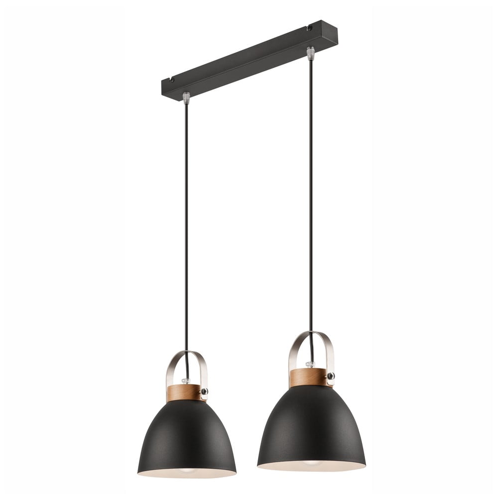 Černé závěsné svítidlo s kovovým stínidlem Danielle – LAMKUR Černé závěsné svítidlo s kovovým stínidlem Danielle – LAMKUR
