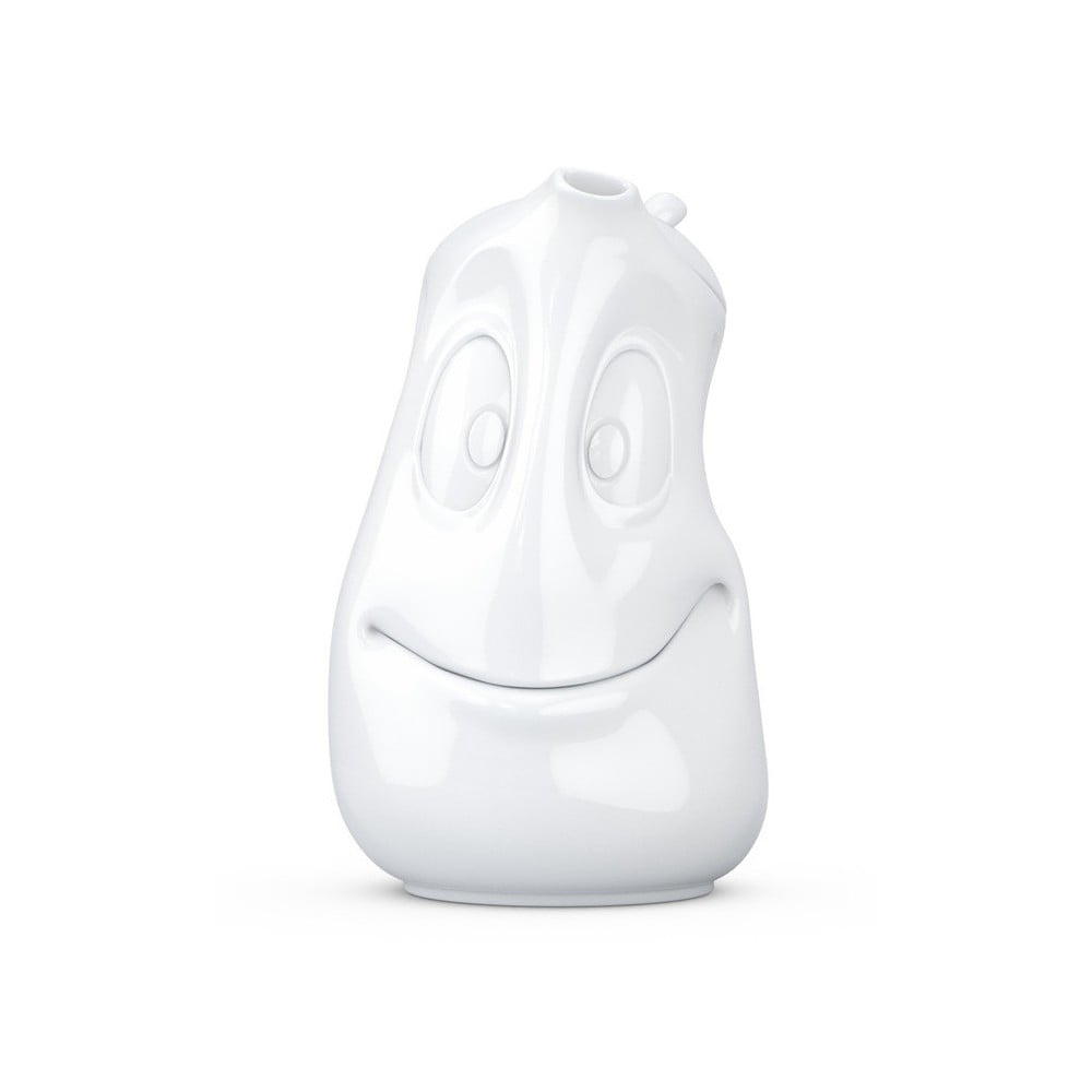 Bílá usměvavá konvice z porcelánu 58products, objem 1200 ml Bílá usměvavá konvice z porcelánu 58products, objem 1200 ml
