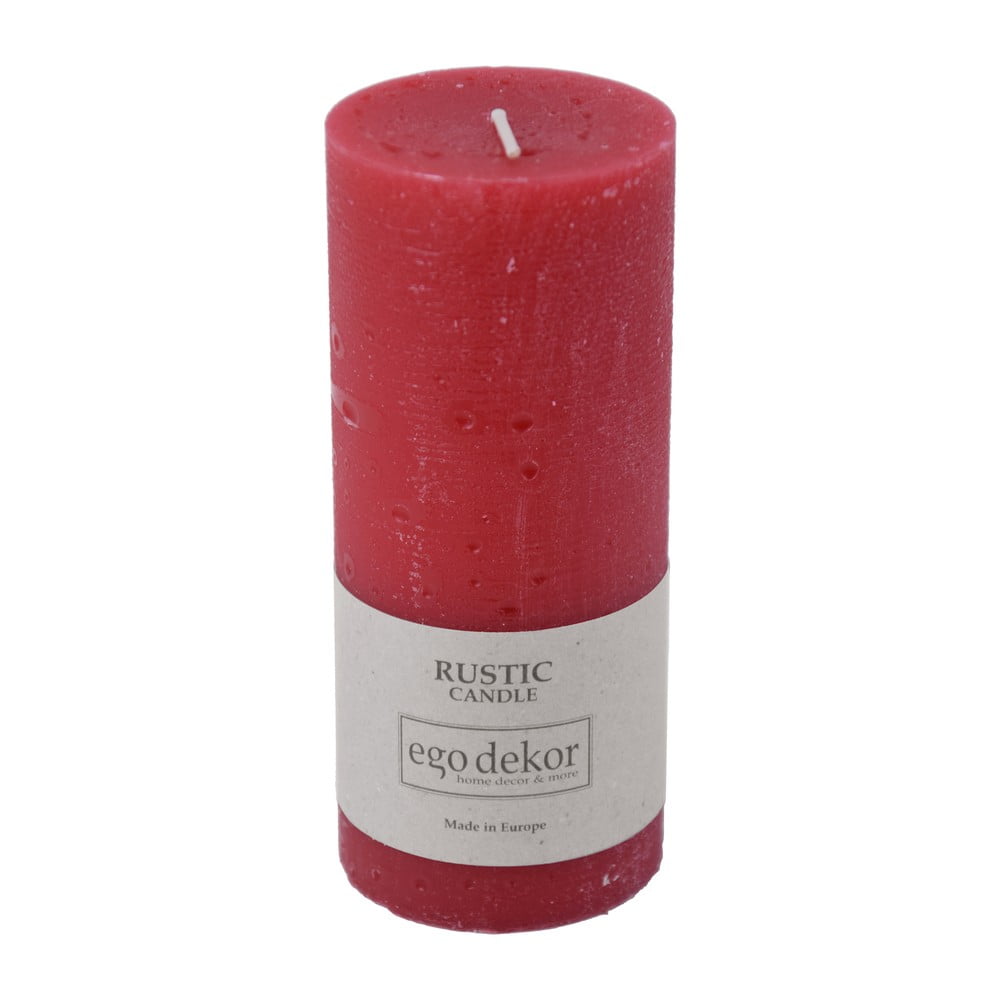 Červená svíčka Rustic candles by Ego dekor Rust, doba hoření 58 h Červená svíčka Rustic candles by Ego dekor Rust, doba hoření 58 h