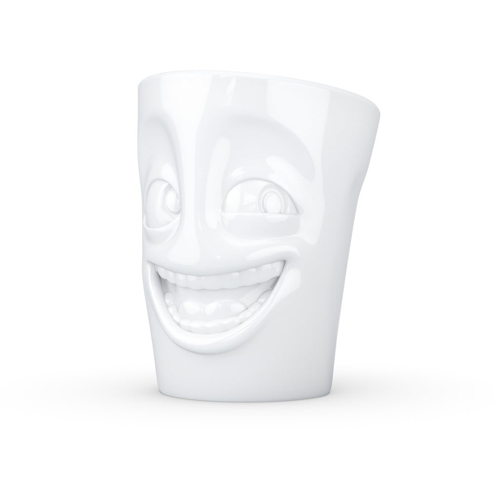 Bílý vysmátý porcelánový hrnek s ouškem 58products, objem 350 ml - Obrázek 2