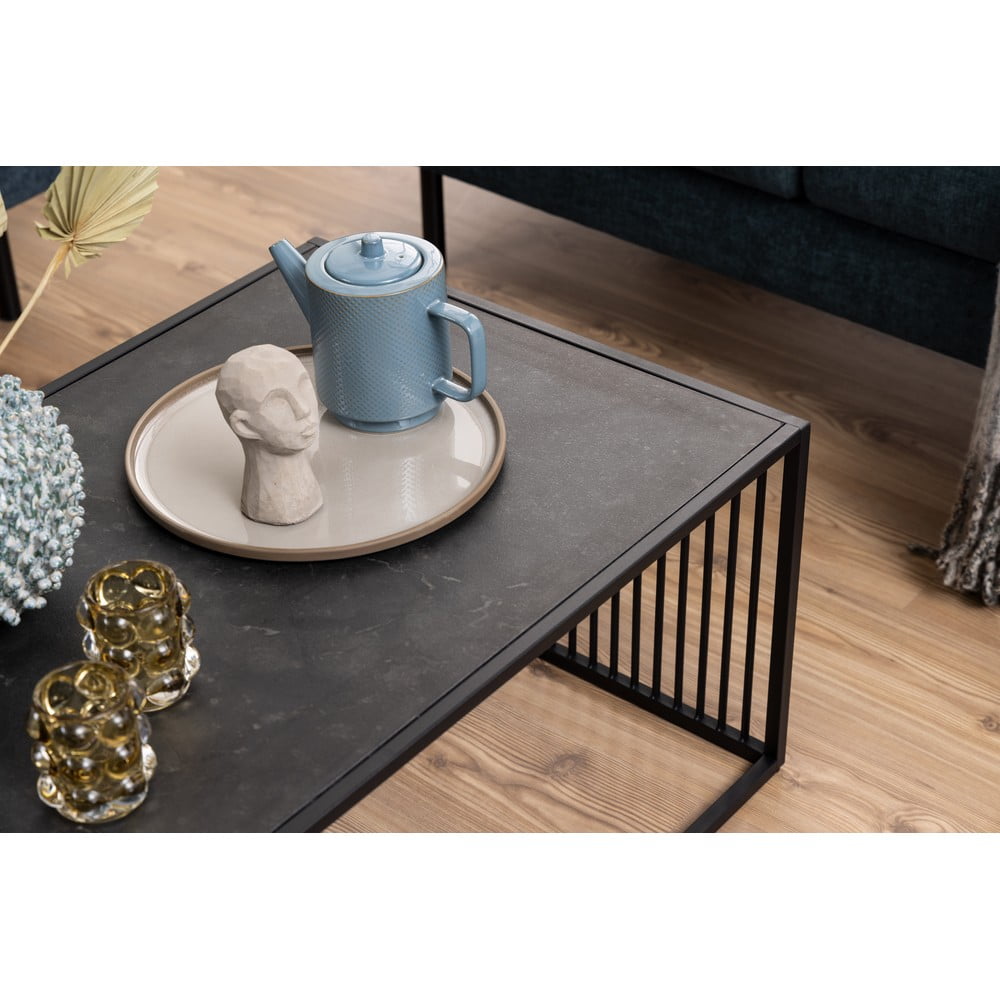 Černý konferenční stolek se skleněnou deskou 60x120 cm Strington – Actona - Obrázek 2