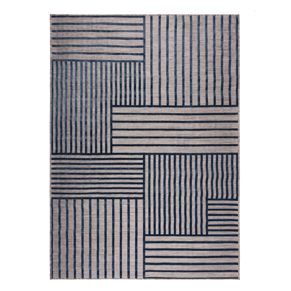 Tmavě modrý vnitřní a venkovní koberec 120×170 cm Vigo Blocks – Flair Rugs Tmavě modrý vnitřní a venkovní koberec 120×170 cm Vigo Blocks – Flair Rugs