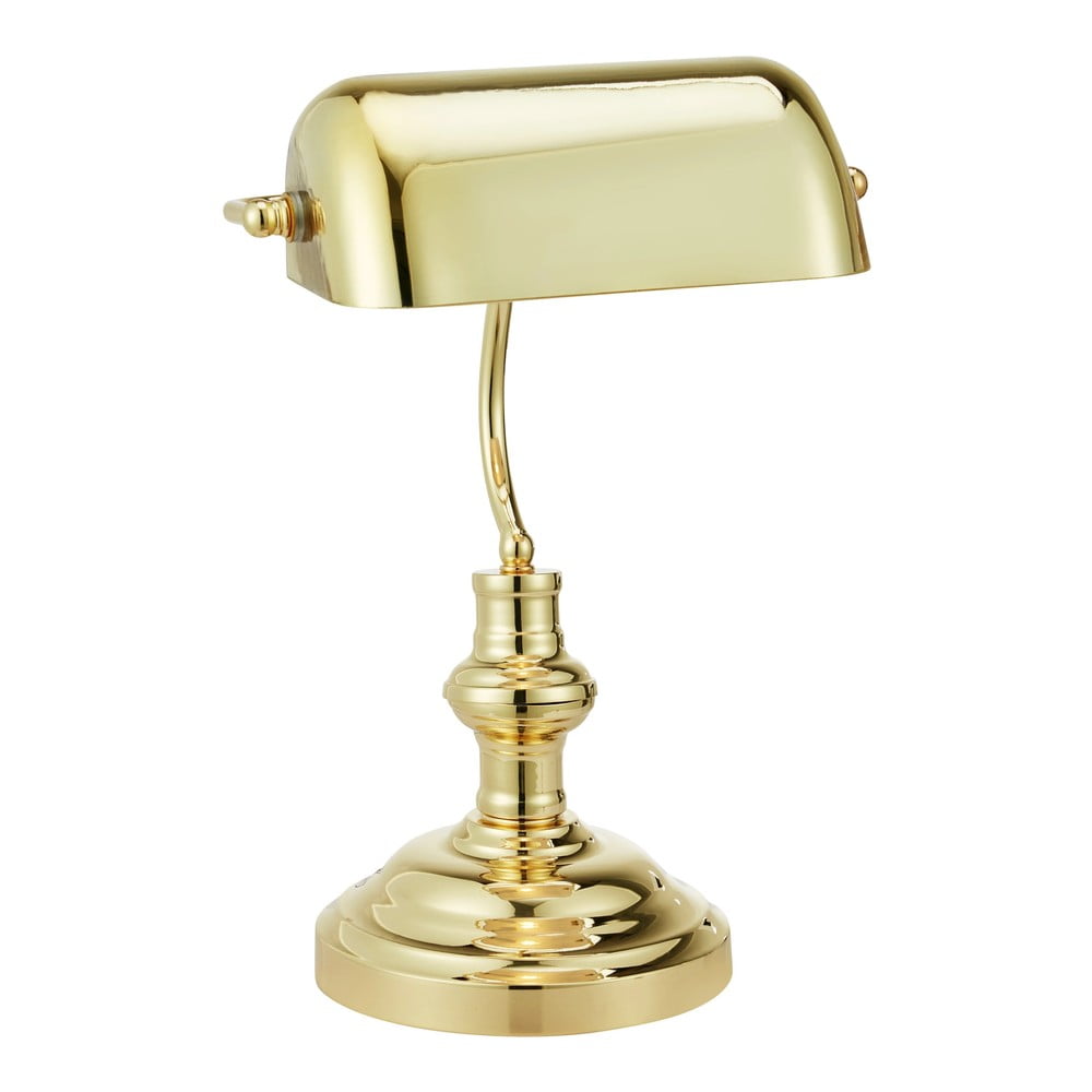 Stolní lampa v mosazné barvě se skleněným stínidlem (výška 42 cm) Bankers – Markslöjd Stolní lampa v mosazné barvě se skleněným stínidlem (výška 42 cm) Bankers – Markslöjd