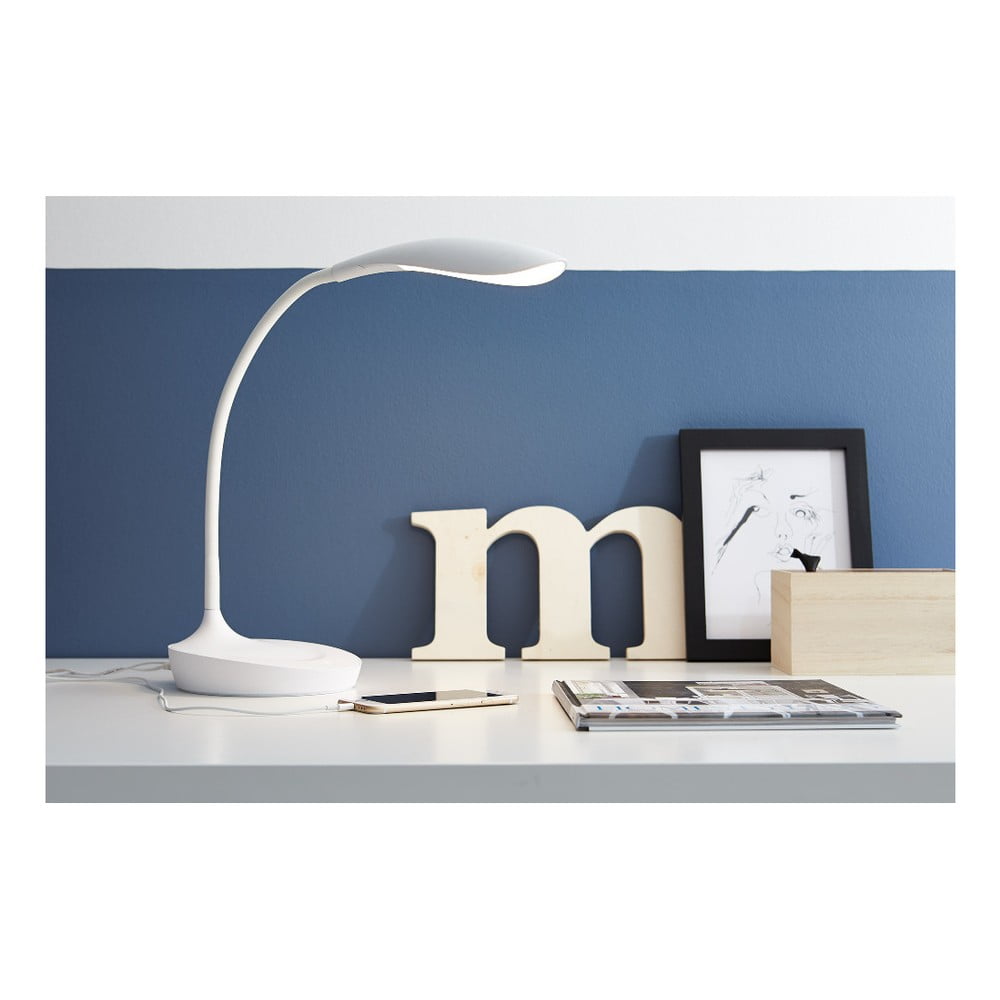 Bílá stolní lampička s USB portem Markslöjd Swan - Obrázek 2