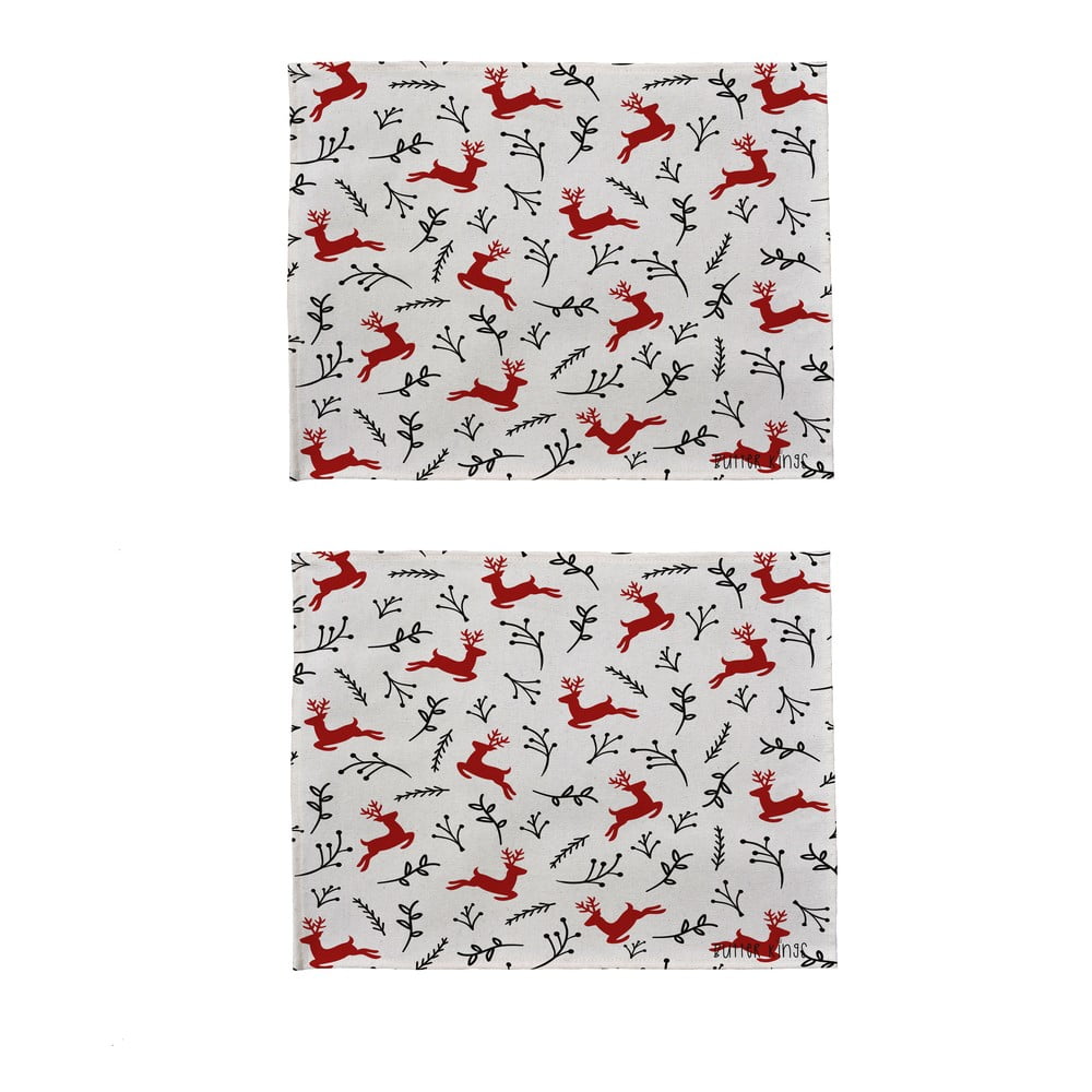Sada 2 bavlněných prostírání s vánočním motivem Butter Kings They Are Flying, 45 x 35 cm - Obrázek 2