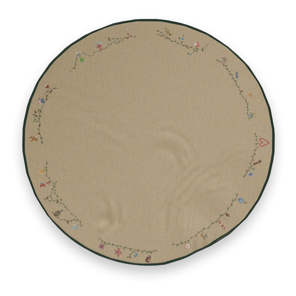 Béžový bavlněný kulatý koberec pod stromeček s vánočním motivem ø 130 cm Hammershøi Christmas – Kähler Design Béžový bavlněný kulatý koberec pod stromeček s vánočním motivem ø 130 cm Hammershøi Christmas – Kähler Design