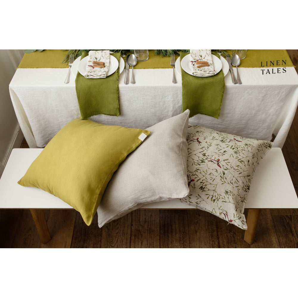 Povlak na polštář s vánočním motivem 40x40 cm – Linen Tales - Obrázek 2
