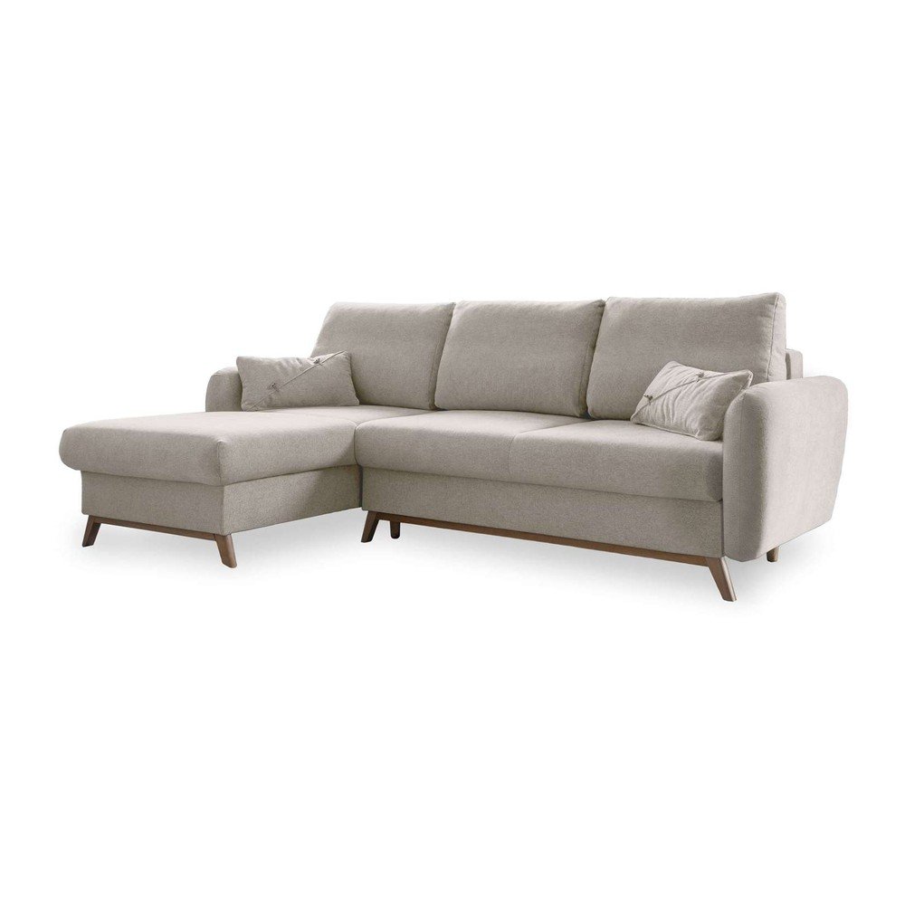 Béžová rozkládací rohová pohovka Miuform Scandic Lagom, levý roh Béžová rozkládací rohová pohovka Miuform Scandic Lagom, levý roh