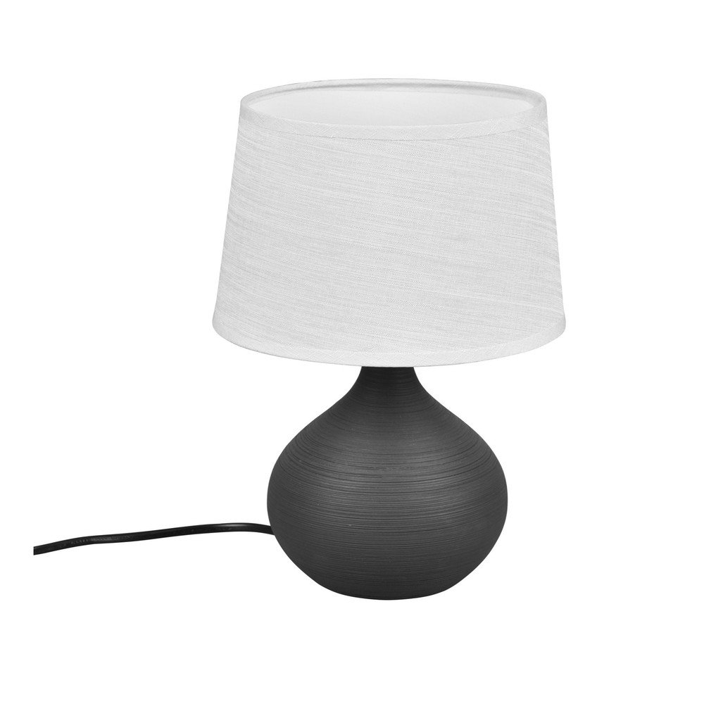 Tmavě hnědá stolní lampa z keramiky a tkaniny Trio Martin, výška 29 cm Tmavě hnědá stolní lampa z keramiky a tkaniny Trio Martin, výška 29 cm