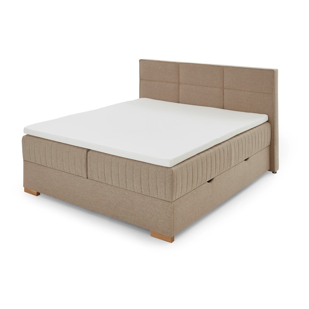 Béžová boxspring postel s úložným prostorem 160×200 cm Tambo – Meise Möbel Béžová boxspring postel s úložným prostorem 160×200 cm Tambo – Meise Möbel