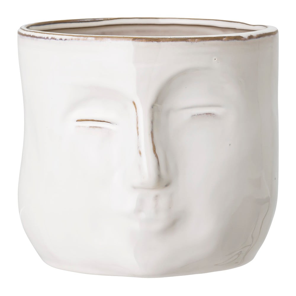 Bílý terakotový květináč Bloomingville Ignacia, výška 15,5 cm Bílý terakotový květináč Bloomingville Ignacia, výška 15,5 cm