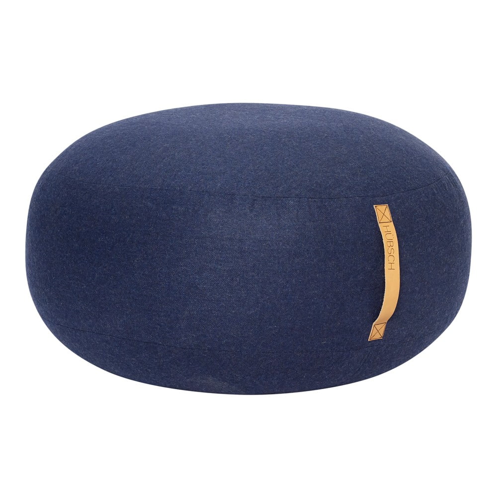 Tmavě modrý puf Hübsch Turenio, ø 70 cm Tmavě modrý puf Hübsch Turenio, ø 70 cm