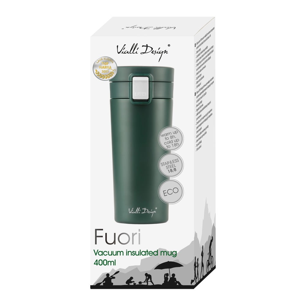 Zelený cestovní termohrnek Vialli Design Fuori, 400 ml - Obrázek 2