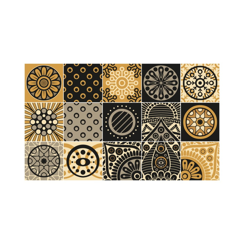 Sada 15 nástěnných samolepek Ambiance Wall Decals Azulejos Tiles San Juan, 10 x 10 cm - Obrázek 2