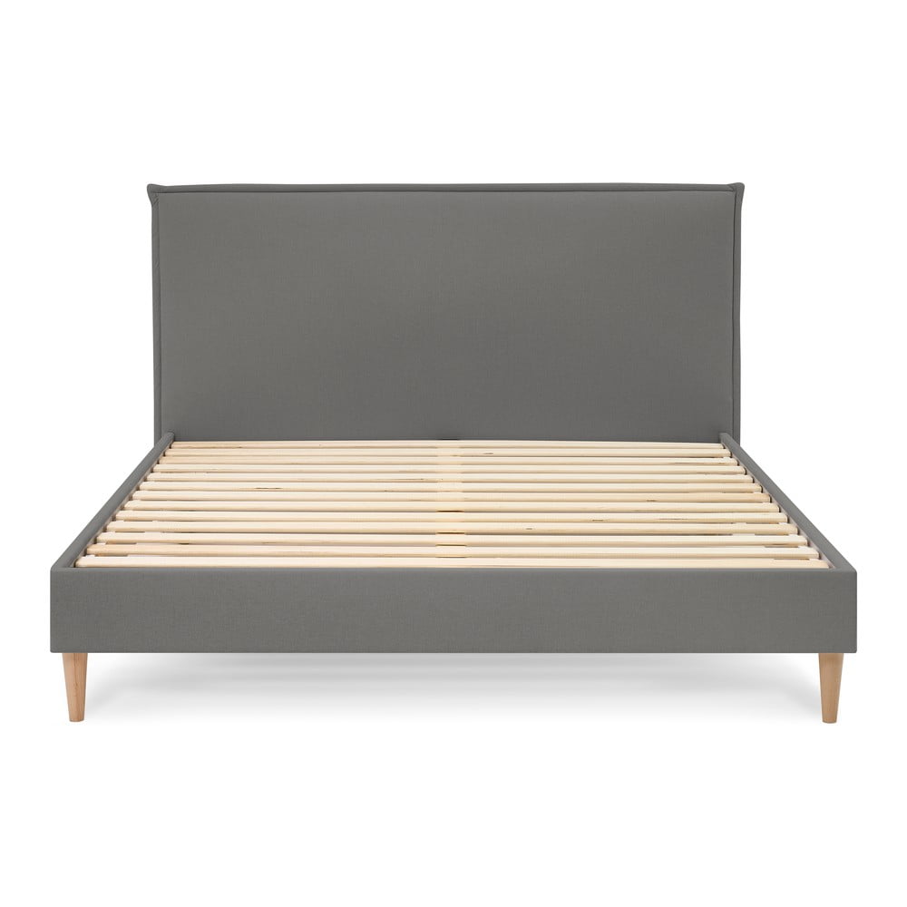 Antracitová čalouněná dvoulůžková postel s roštem 180x200 cm Sary – Bobochic Paris - Obrázek 2