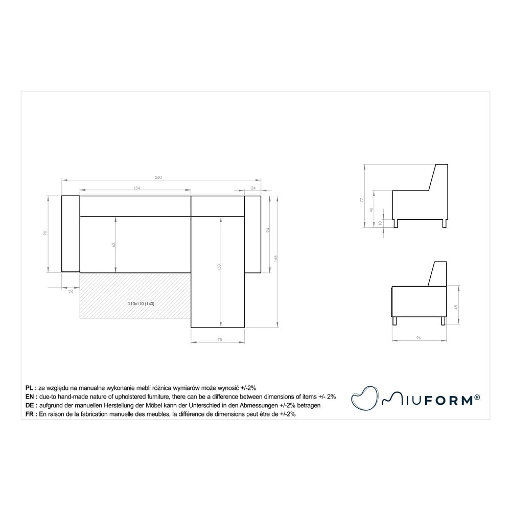 Tmavě šedá rozkládací variabilní rohová pohovka Miuform Dazzling Daisy - Obrázek 2