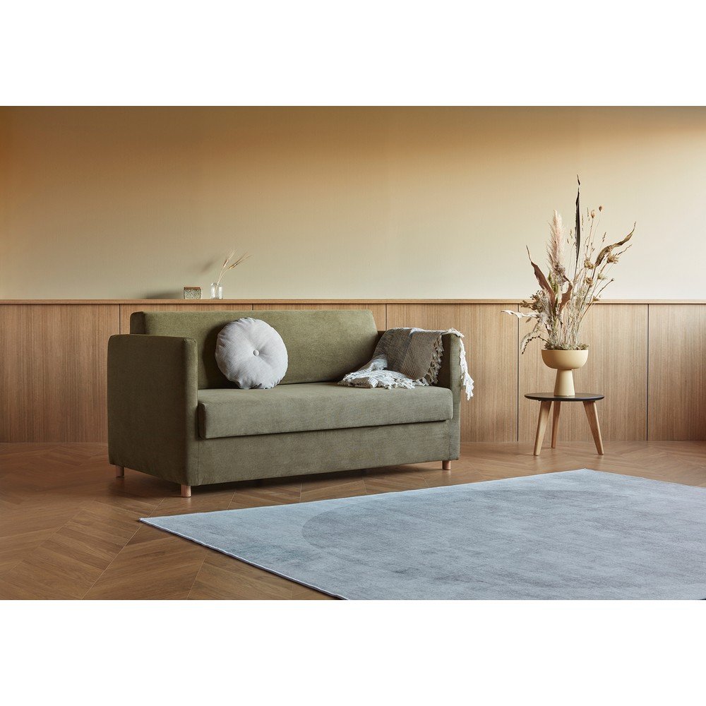 Tmavě zelená manšestrová rozkládací pohovka Innovation Olan - Obrázek 2