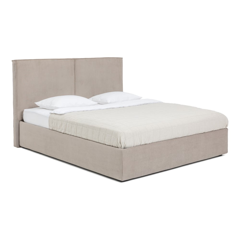 Čalouněná dvoulůžková postel taupe s úložným prostorem s matrací/s roštem 160×200 cm Thessa Bold – Bonami Selection Čalouněná dvoulůžková postel taupe s úložným prostorem s matrací/s roštem 160×200 cm Thessa Bold – Bonami Selection