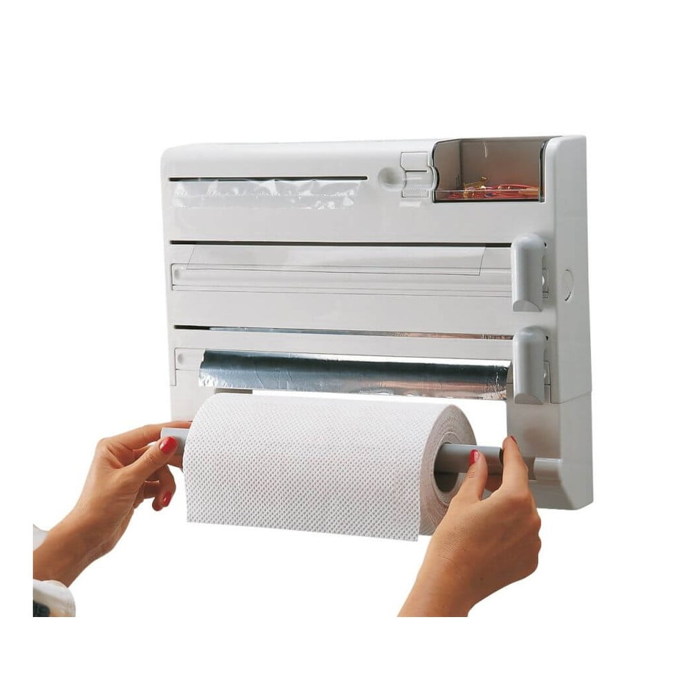 Bílý nástěnný plastový držák na fólie a papírové utěrky Parat – LEIFHEIT - Obrázek 2