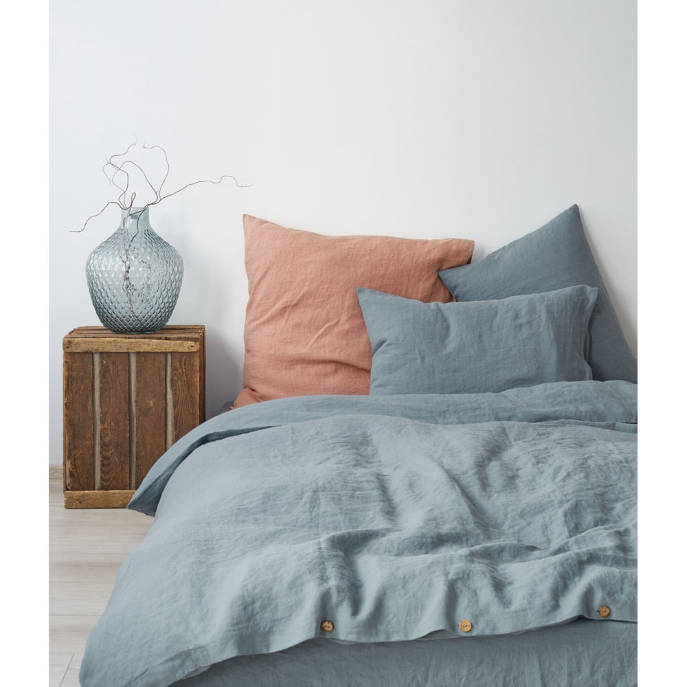 Světle modrý lněný povlak na polštář Linen Tales, 70 x 90 cm - Obrázek 2