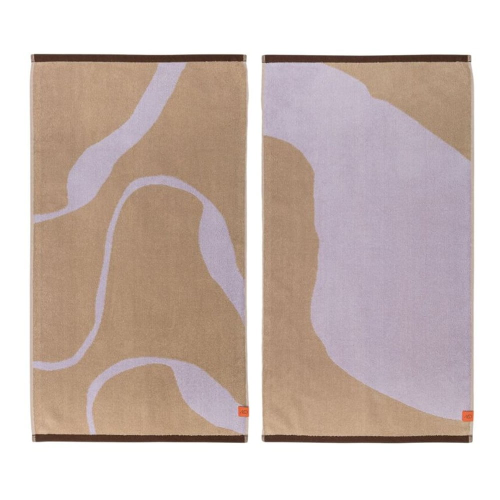 Ručníky v sadě 2 ks z Bio bavlny v levandulové a světle hnědé barvě 50×90 cm Nova Arte – Mette Ditmer Denmark Ručníky v sadě 2 ks z Bio bavlny v levandulové a světle hnědé barvě 50×90 cm Nova Arte – Mette Ditmer Denmark
