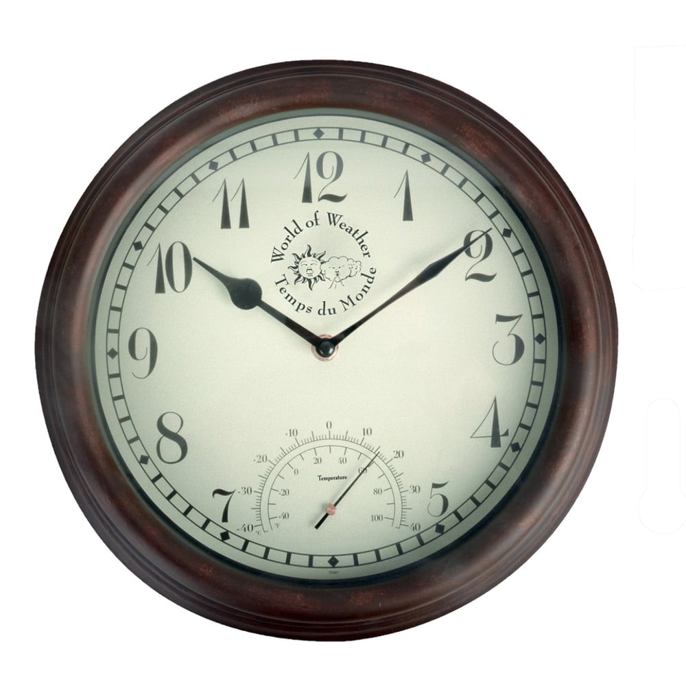 Venkovní nástěnné hodiny s teploměrem Esschert Design Time Venkovní nástěnné hodiny s teploměrem Esschert Design Time