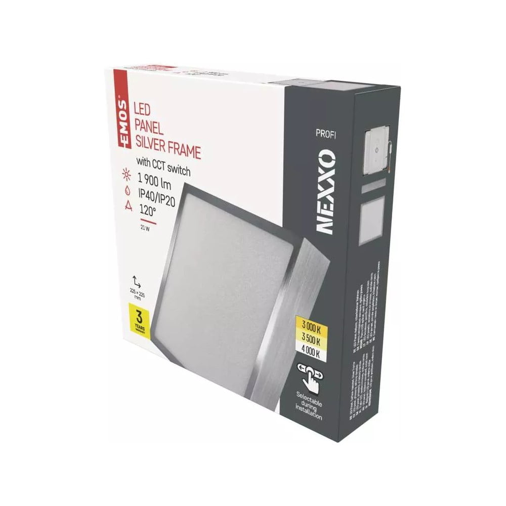 LED stropní svítidlo v leskle stříbrné barvě 22,5x22,5 cm Nexxo – EMOS - Obrázek 2