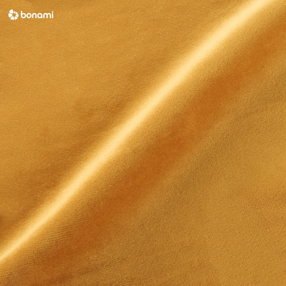 Žlutá sametová pohovka s černými nohami Kooko Home Lento, 198 cm - Obrázek 2