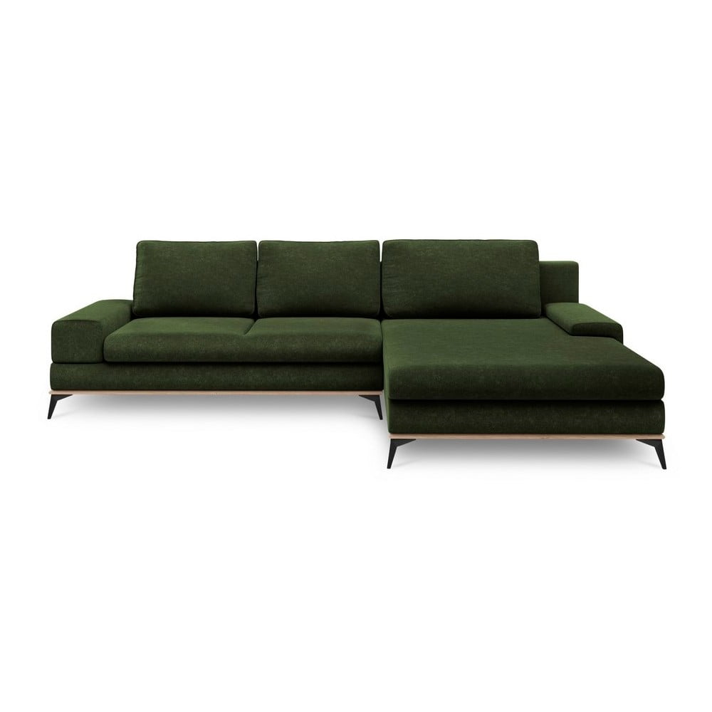 Lahvově zelená rozkládací rohová pohovka Windsor & Co Sofas Planet, pravý roh Lahvově zelená rozkládací rohová pohovka Windsor & Co Sofas Planet, pravý roh