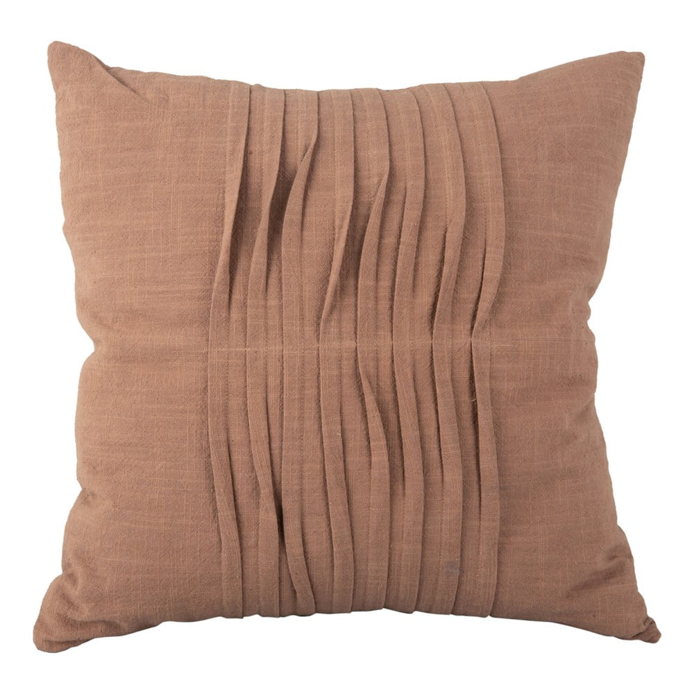 Hnědý bavlněný polštář PT LIVING Wave, 45 x 45 cm Hnědý bavlněný polštář PT LIVING Wave, 45 x 45 cm