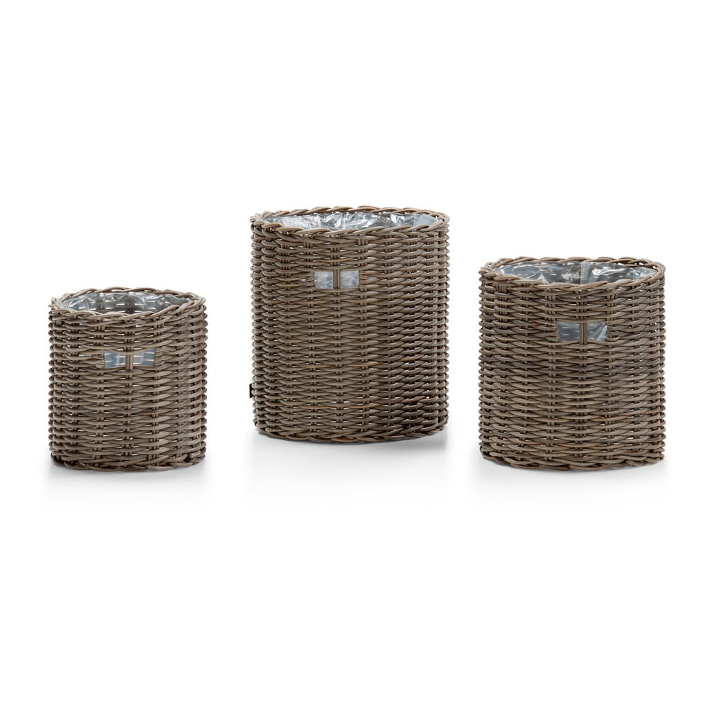 Sada šedých zahradních květináčů Bonami Essentials Natural Sada šedých zahradních květináčů Bonami Essentials Natural