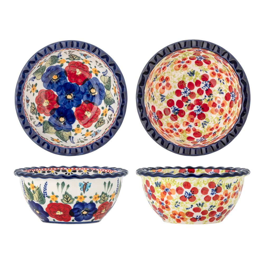 Servírovací misky v sadě 2 ks z kameniny 380 ml Florist – Bloomingville Servírovací misky v sadě 2 ks z kameniny 380 ml Florist – Bloomingville