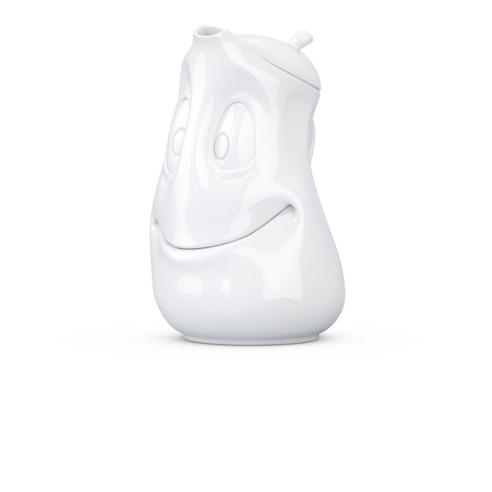 Bílá usměvavá konvice z porcelánu 58products, objem 1200 ml - Obrázek 2