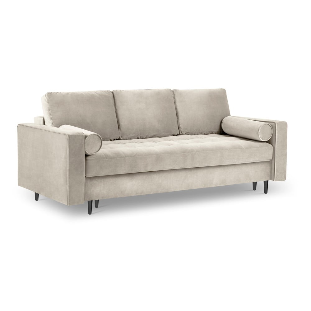 Béžová sametová rozkládací pohovka Milo Casa Santo - Obrázek 2